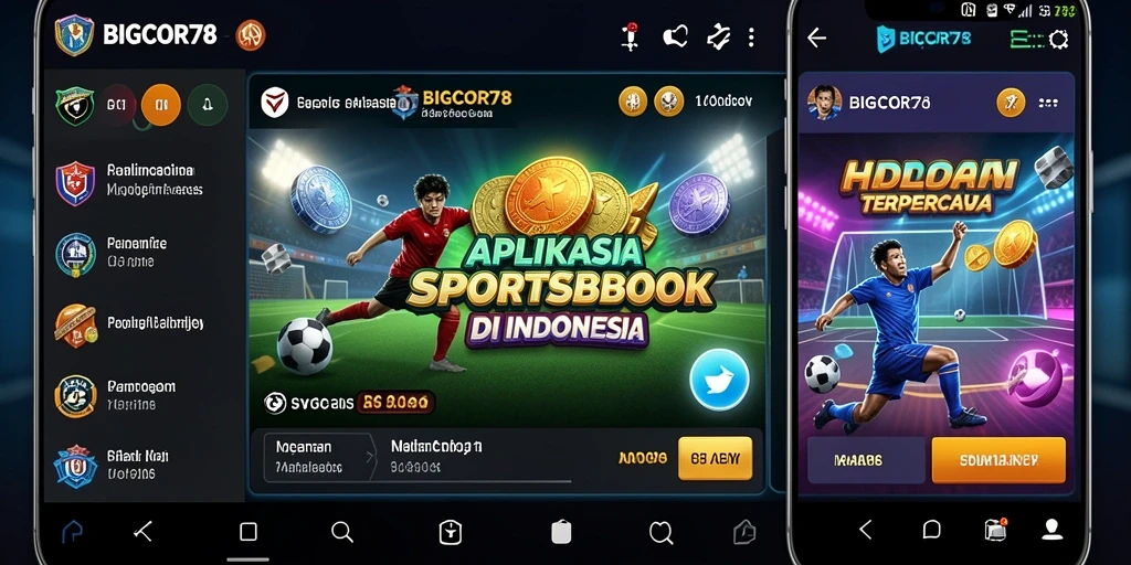 Tampilan grafis menarik dari aplikasi Sportsbook BIGCOR78.