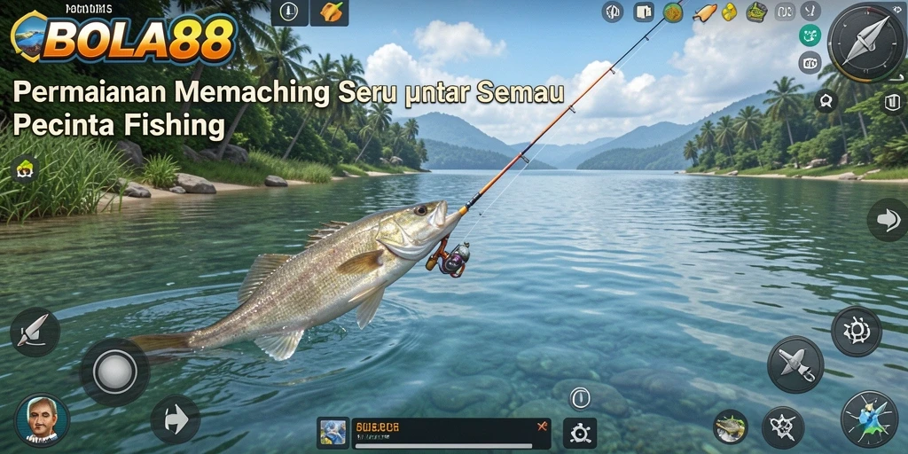 Tampilan gameplay memancing yang seru dan menantang di BOLA88.