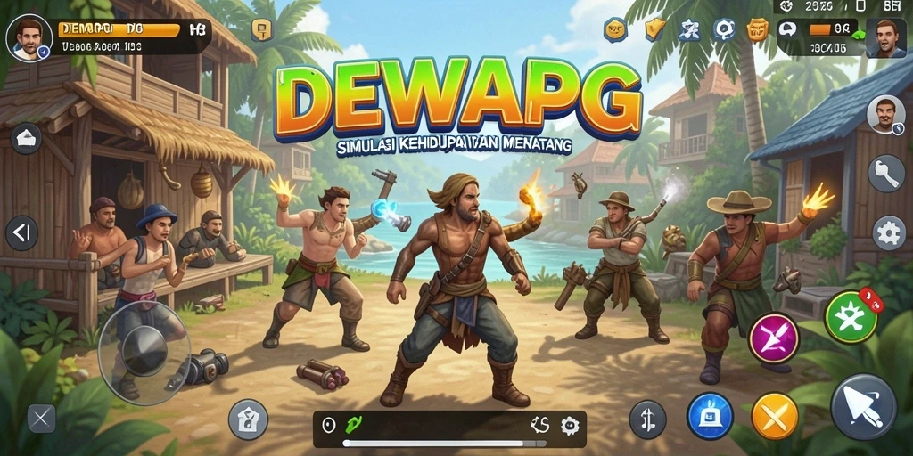 Screenshot gameplay DEWAPG yang menampilkan elemen simulasi kehidupan.