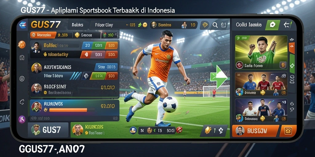 Tampilan menarik dari aplikasi GUS77 saat melakukan taruhan olahraga.