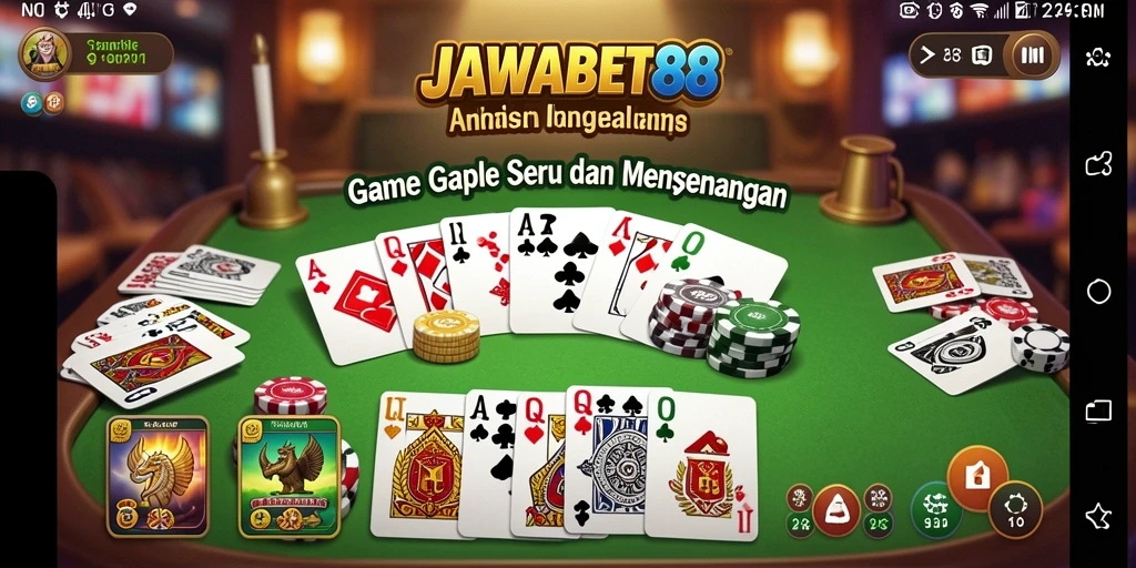 Tampilan utama <strong>JAWABET88</strong> dengan gameplay Gaple yang seru.