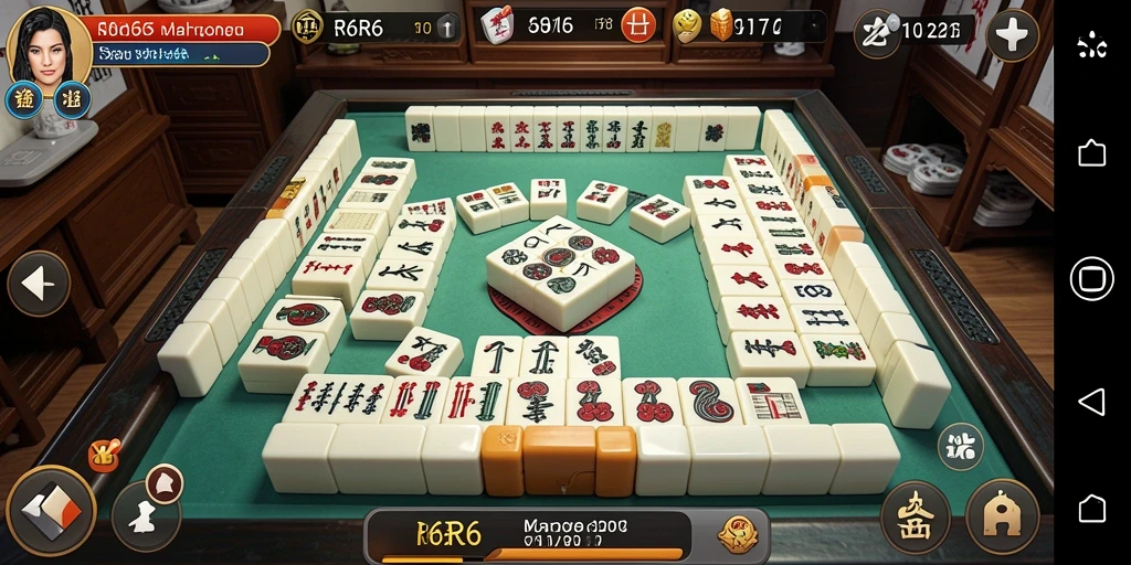 Gameplay R6R6 memperlihatkan berbagai tile Mahjong yang menarik.