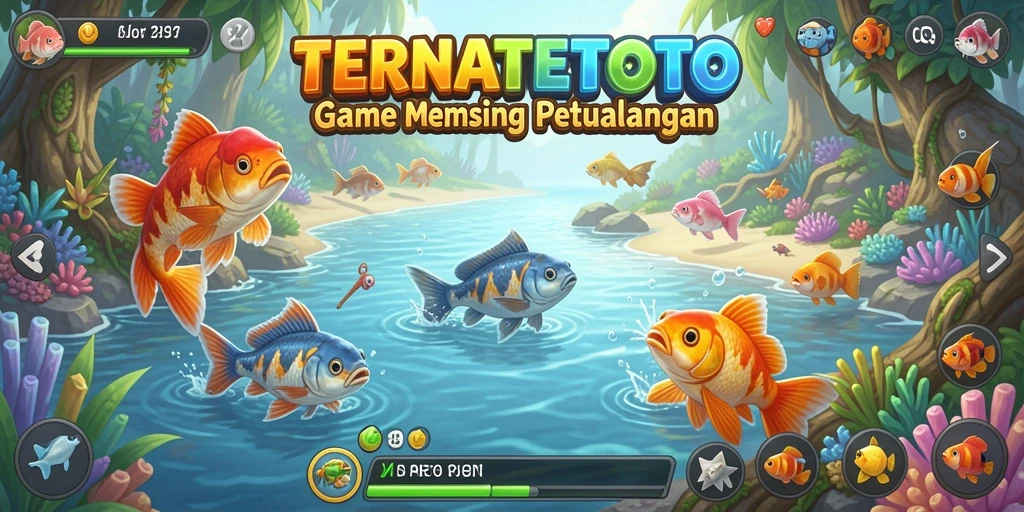 Tangkapan screenshot gameplay TERNATETOTO yang menampilkan keseruan memancing.